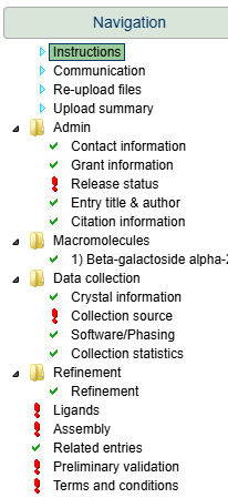 Enter metadata in the OneDep deposition interface